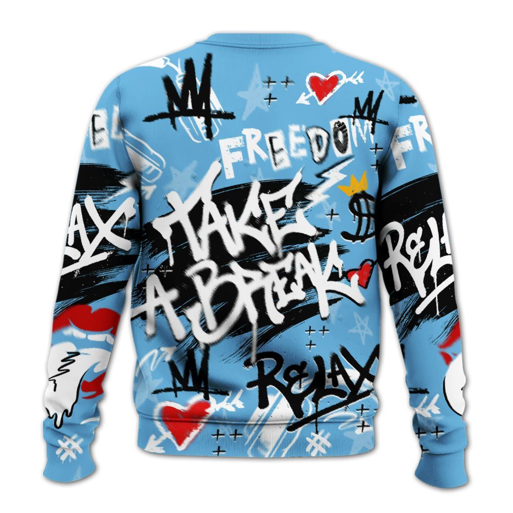 Sweatshirt To Match Melo 12s - Take Break Freedom Graffiti Streetwear All Over Print
