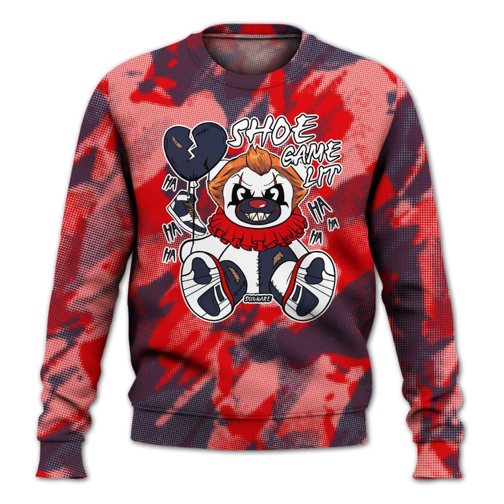 Sweatshirt To Match Low OG Howard University 1s - Shoe Game Bear Abstract Halftone All Over Print