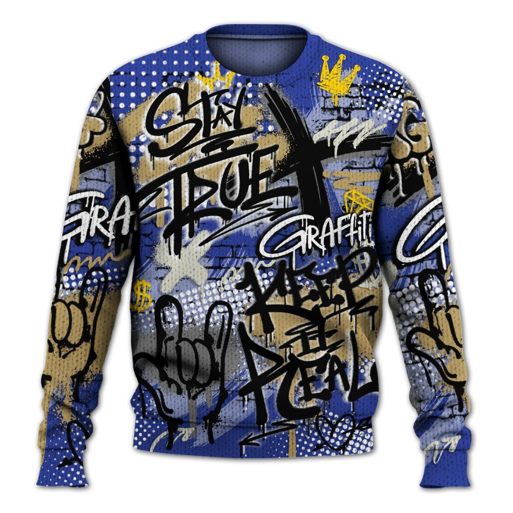 Knitted Sweater To Match Air 180 Concord - True It Real Graffiti Streetwear
