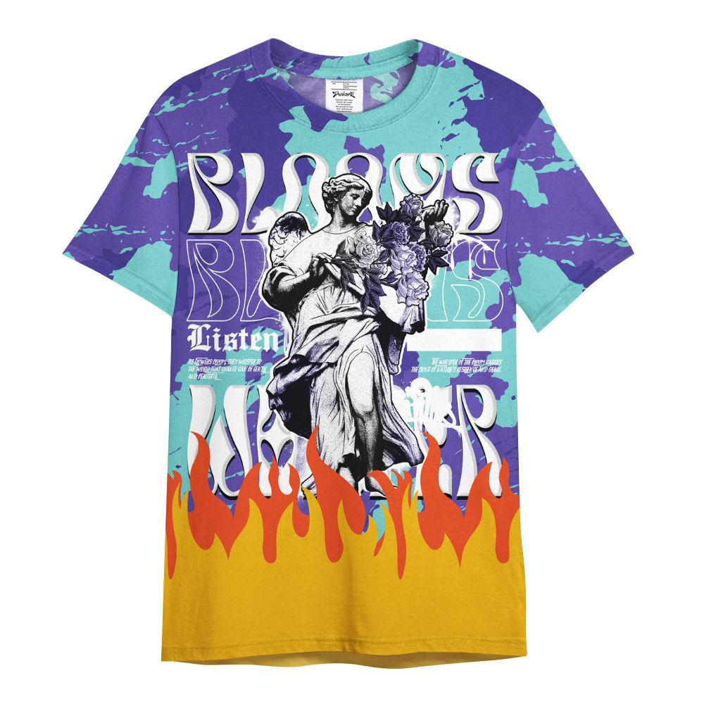 Shirt To Match Low Hornets 1s - Blooms Whisper Retro All Over Print