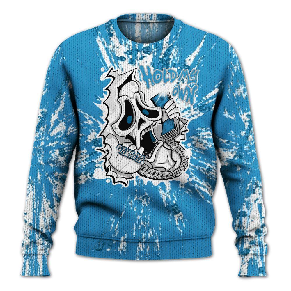 Knitted Sweater To Match Powder Blue 9s - Hold My Own Graphic Halloween