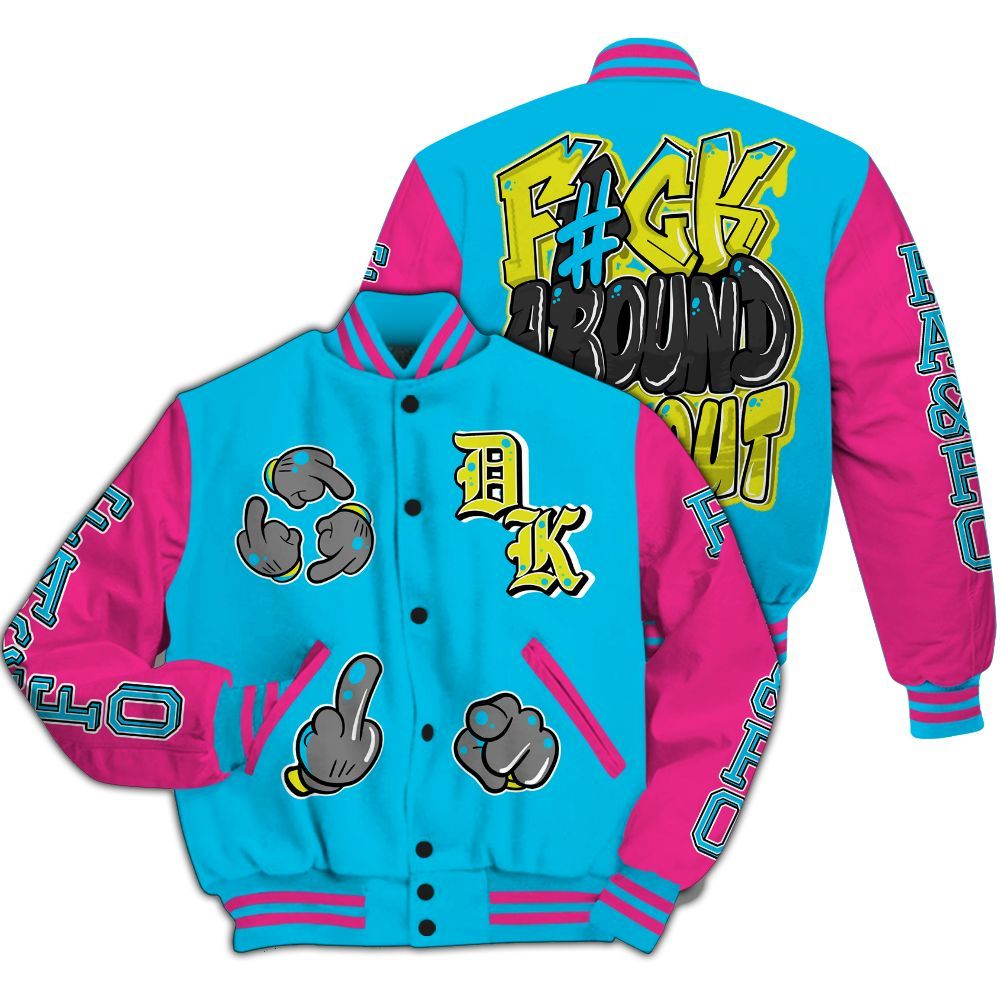 Varsity Jacket To Match Tokyo Nights Stewie 3s - F Around Find Out Graphic All Over Print