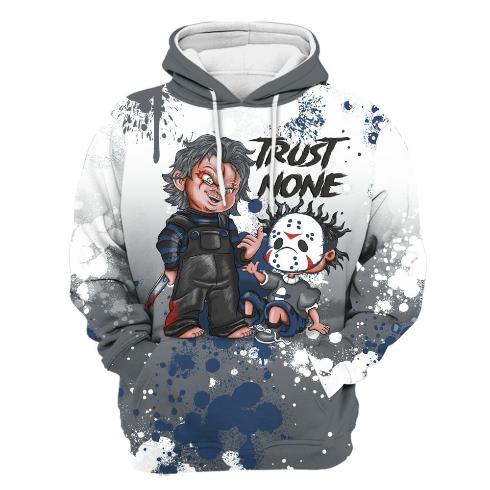 Hoodie To Match Flint Grey 9s - Trust No One Scary All Over Print
