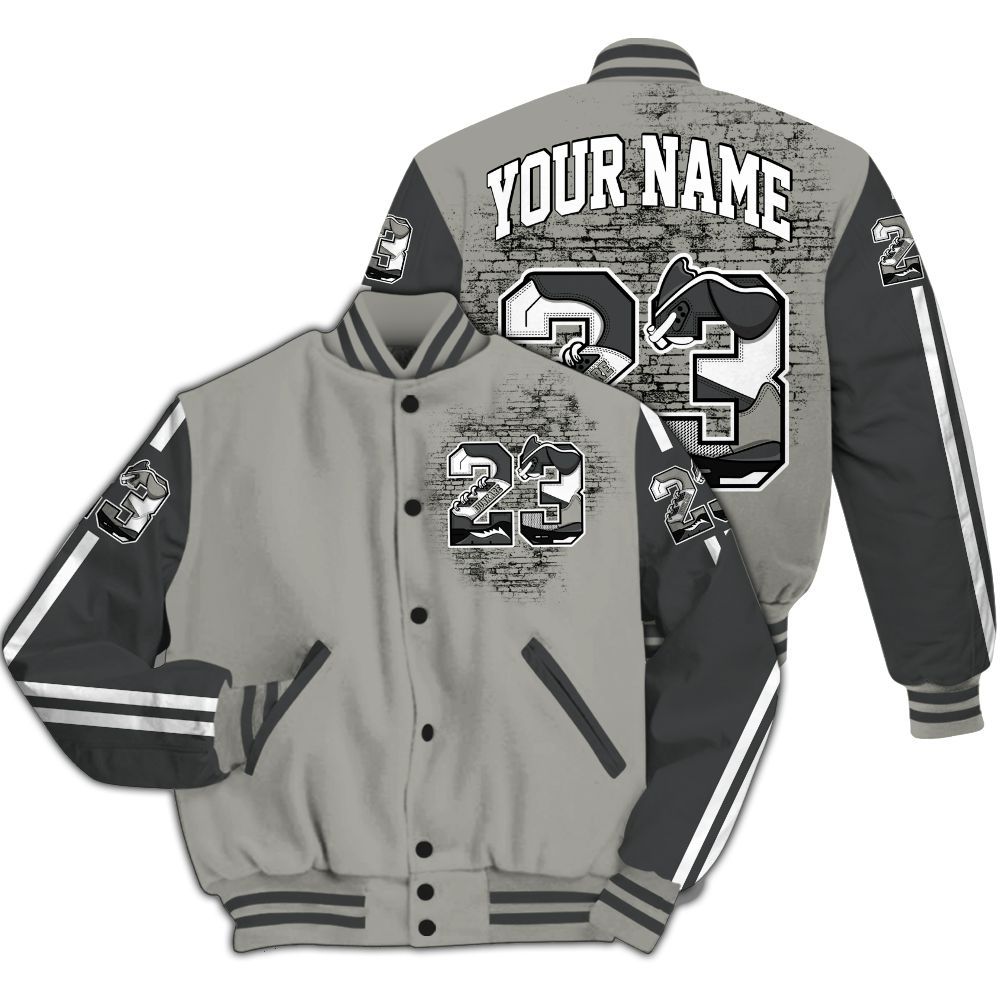 Varsity Jacket To Match High Satin Shadow 1s - Custom Name Number 23 5s All Over Print