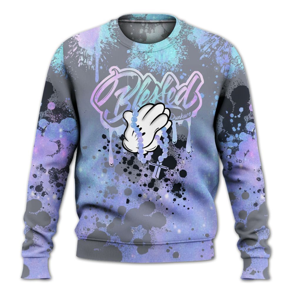 Sweatshirt To Match Zen Master 4s - God Blessed Ink Drip All Over Print