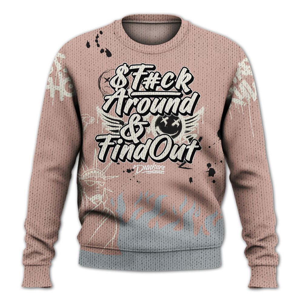 Knitted Sweater To Match Air Force Low 1 Arctic Orange - Graphic Fck Around Find Out