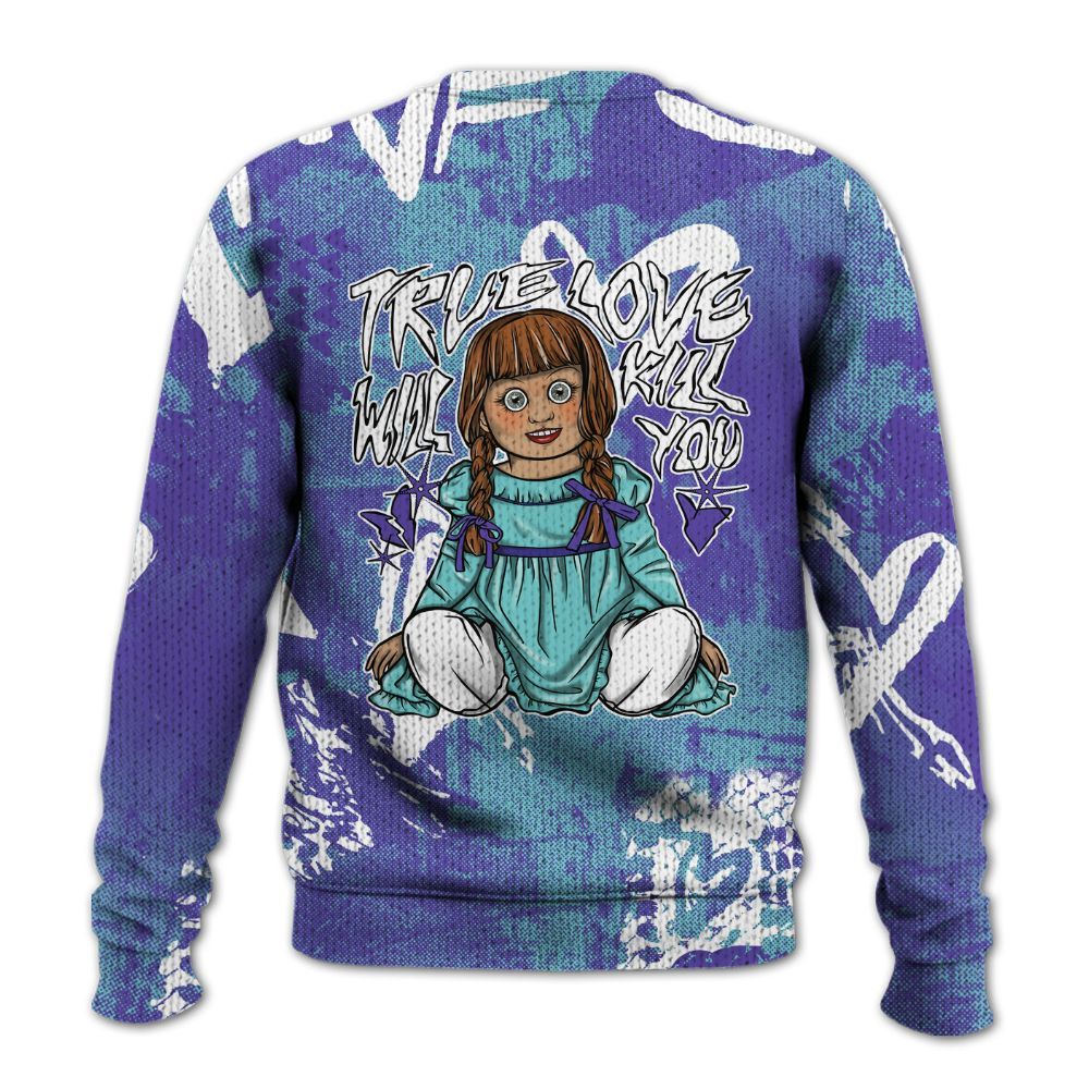 Knitted Sweater To Match Low Hornets 1s - Genuine Loves Bear Heart Grunge