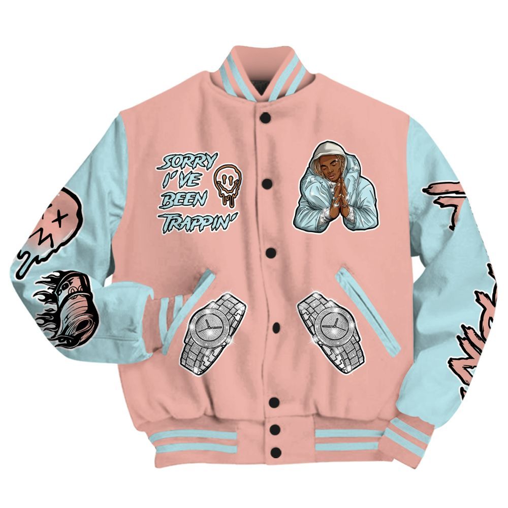 Varsity Jacket To Match Dunk Low Glacier Arctic - Trappin' Unique All Over Print