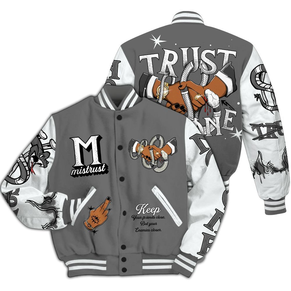 Varsity Jacket To Match Retro Stealth 12s - Trust No One Snake-Bite Street Style All Over Print