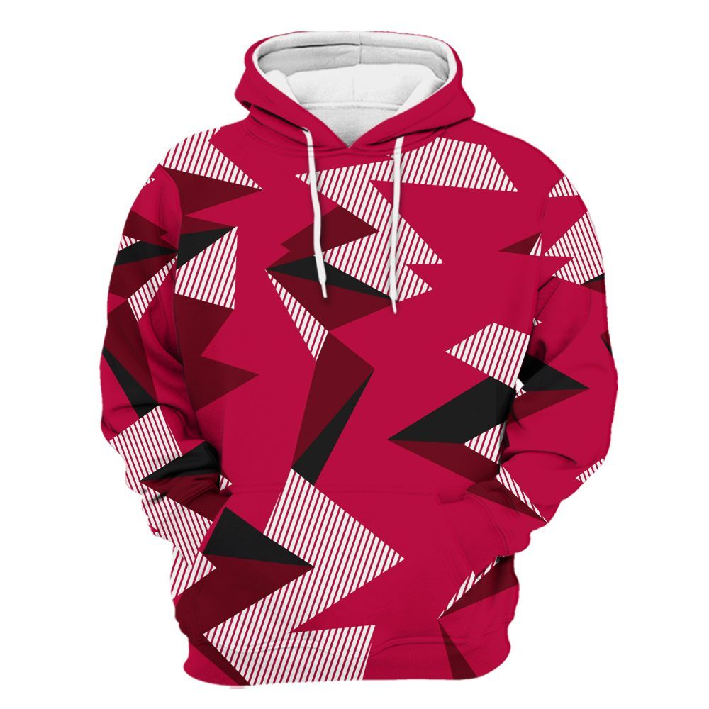 Hoodie To Match Retro Chicago 2s - Geometric Camouflage Pattern All Over Print