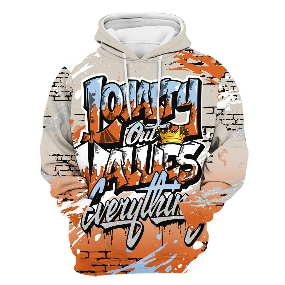 Hoodie To Match SE Craft 5s - Values Of Loyalty Drip All Over Print