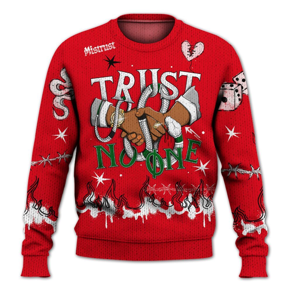 Sweater To Match Chicago 13s - Trust No One Snake-Bite Doodle Crayon Graphic