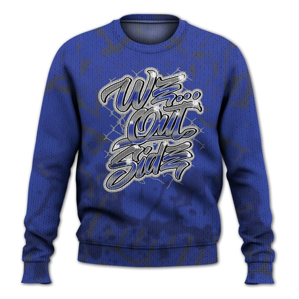 Knitted Sweater To Match Air Max Plus Black Racer Blue - We OutSider Graphic Street