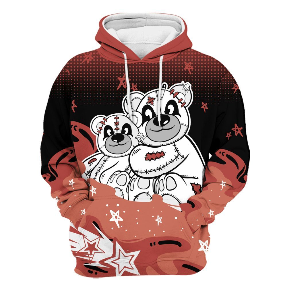 Hoodie To Match Dune Red 13s - Sincere Fondness Bear Stars All Over Print