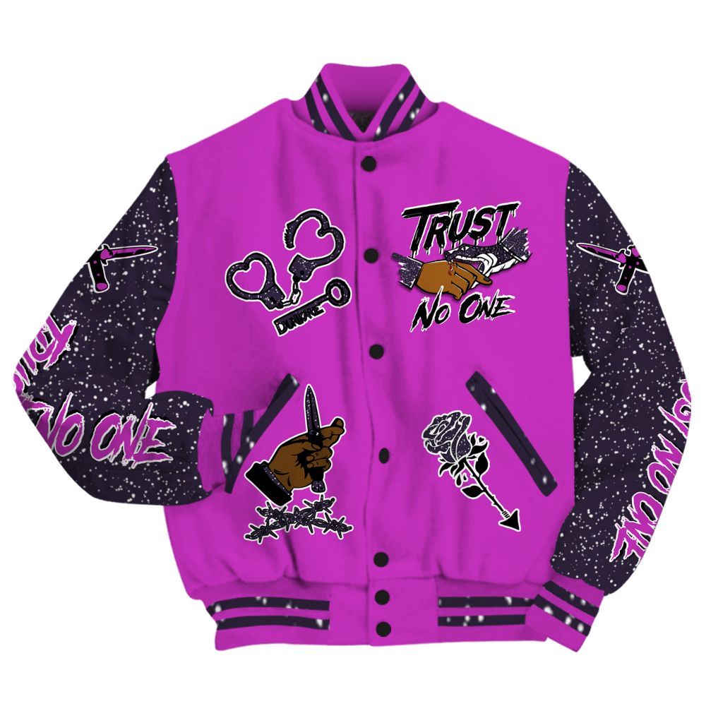 Varsity Jacket To Match Ja 2 Staregazer - Trust No One Dripping All Over Print