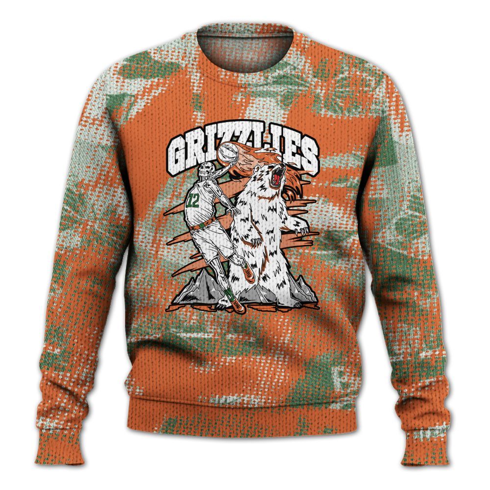 Knitted Sweater To Match Low Miami 5s - Grizzly Bear Skeleton Brown Sugar