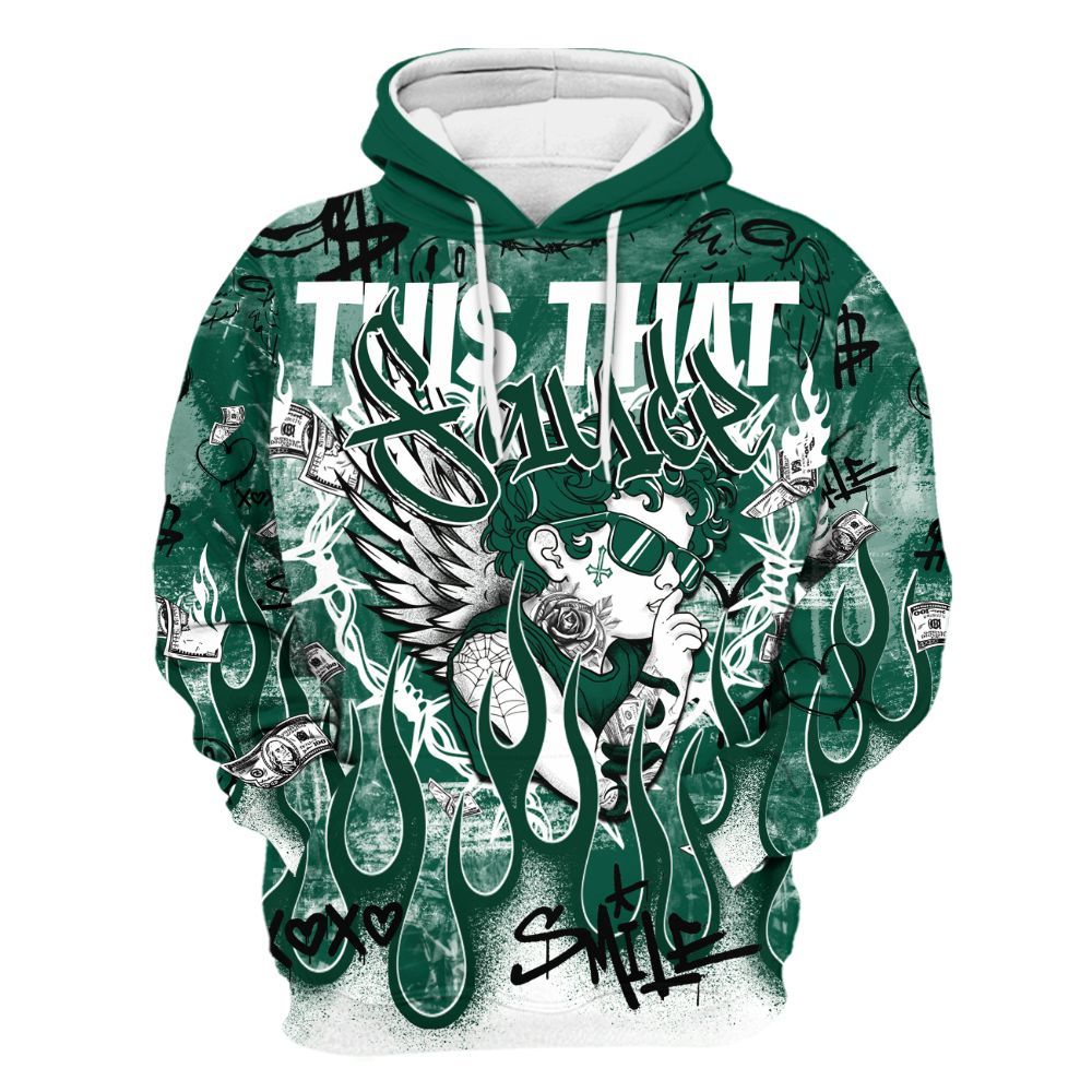 Hoodie To Match Oxidized Green 4s - This That Sauce Angel All Over Print
