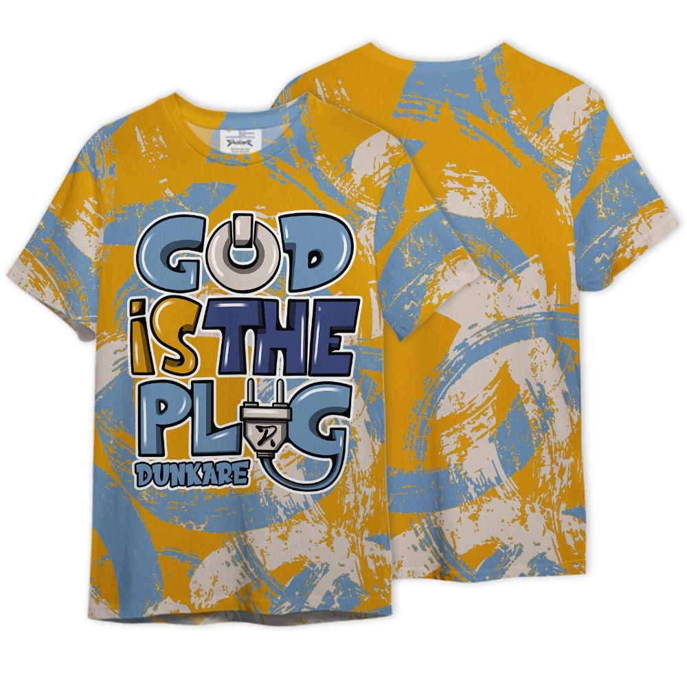 Shirt To Match High OG First In Flight 1s - God Is The Power Cord Circle Paint Splash Graphic Shirt Unisex