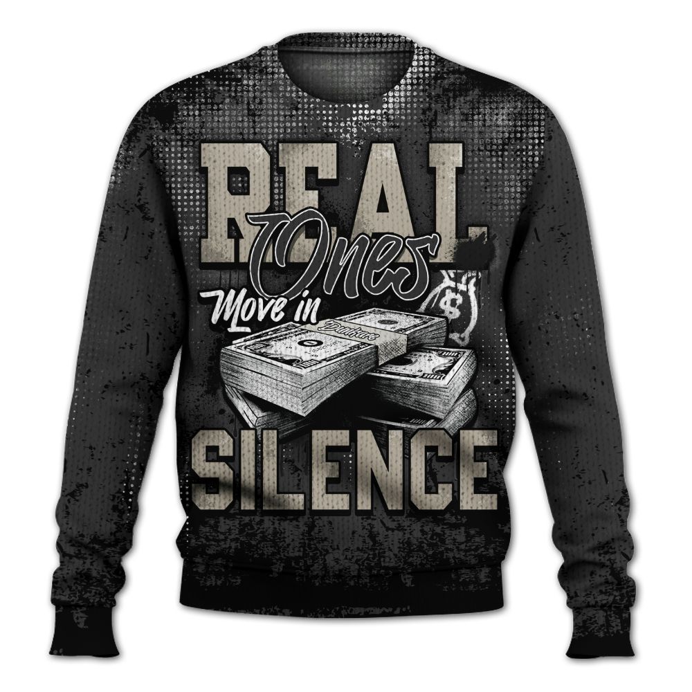 Knitted Sweater To Match RM Light Bone 4s - Move In Silence Money Street Retro