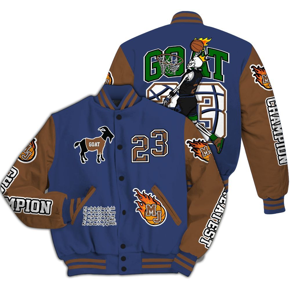Varsity Jacket To Match Midnight Navy 13s - 23 G.0.A.T Jump Up Basketball All Over Print