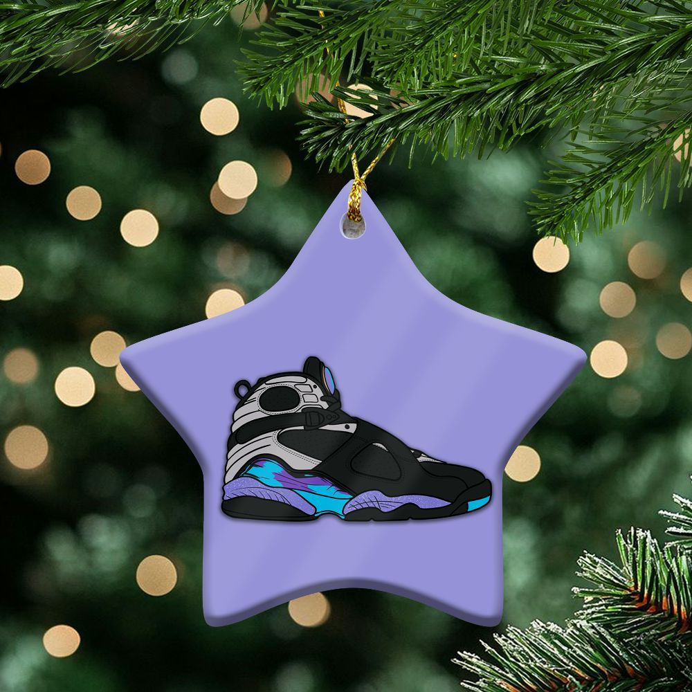 Retro Aqua 8s Ceramic Ornaments
