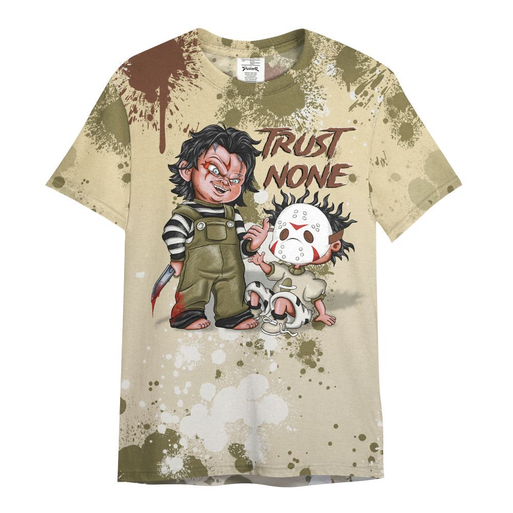 Shirt To Match Sail Neutral Olive 6s - Trust No One Scary All Over Print