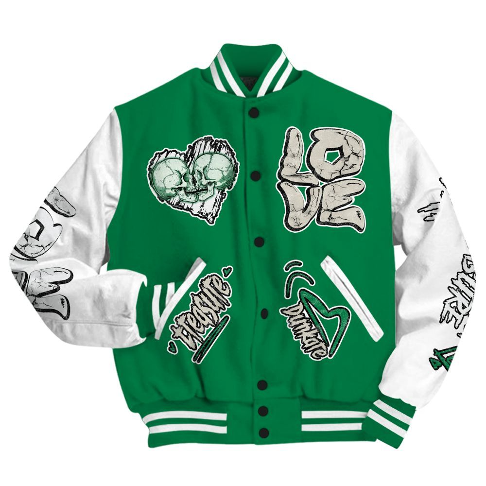 Varsity Jacket To Match Lucky Green 2s - Skull Bear All Over Print