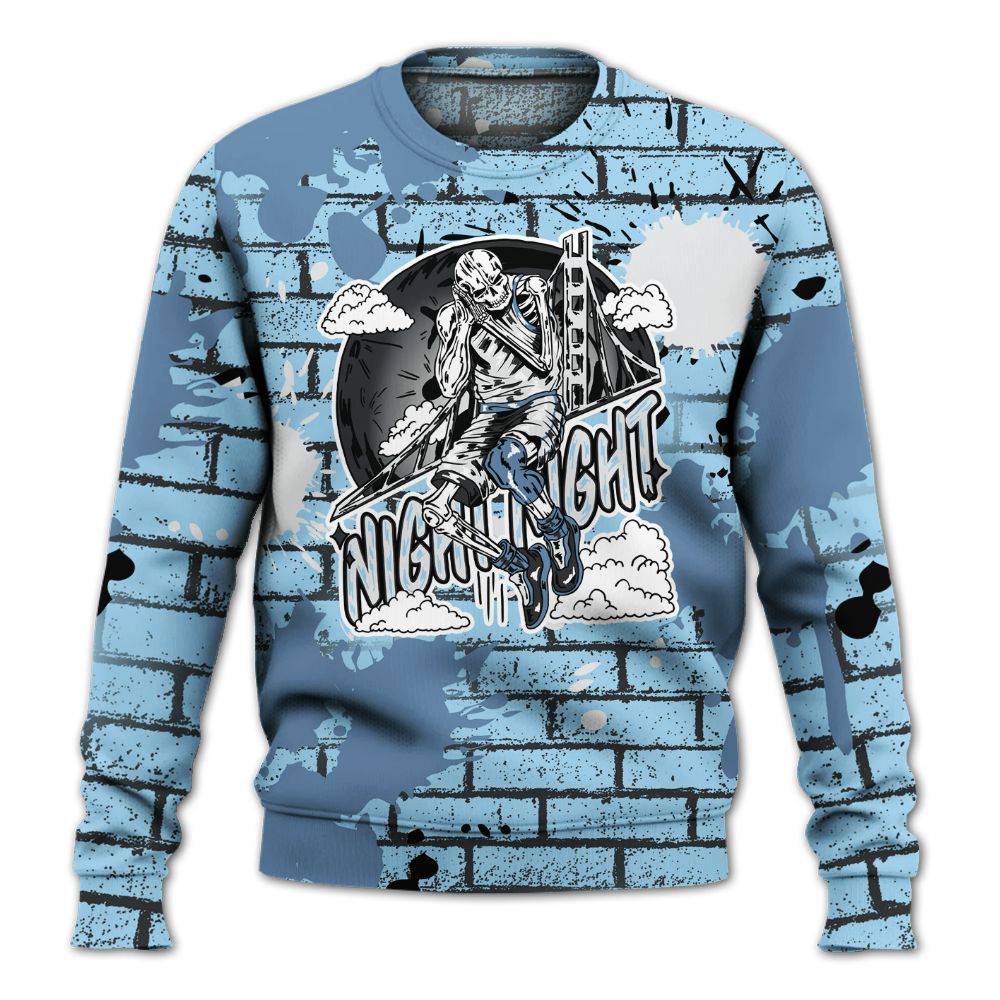 Sweatshirt To Match Legend Blue 11s - Seeya Skeleton Brick All Over Print