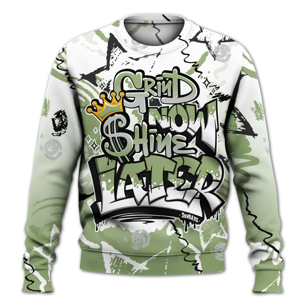 Sweatshirt To Match Oil Green 4s - Grind Shine Later Drip All Over Print