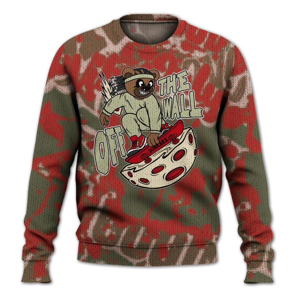 Knitted Sweater To Match Low OG Medium Olive 1s - Quirky Bear Street