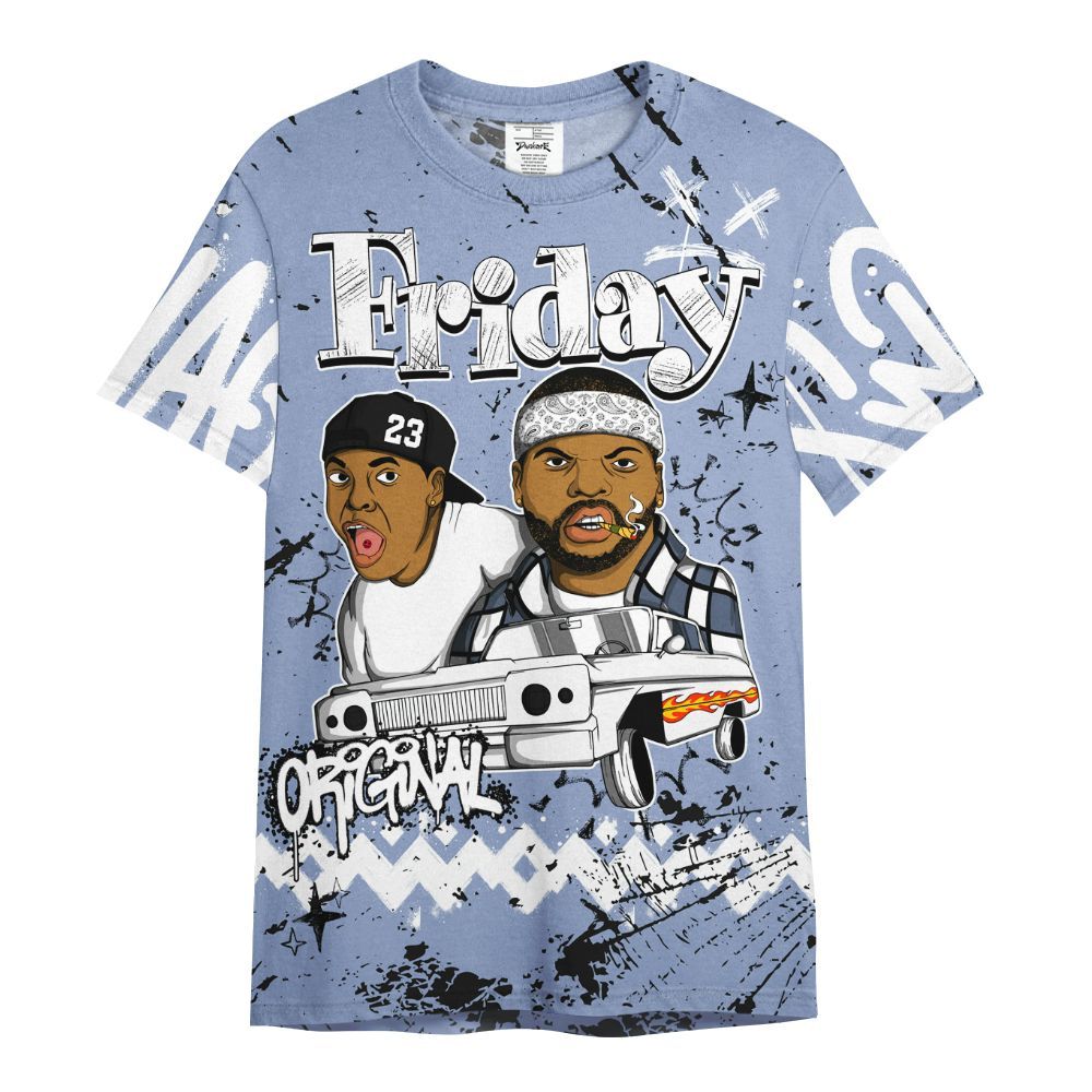 Shirt To Match Retro Blue Grey 13s - Friday Sneaker Crayon All Over Print