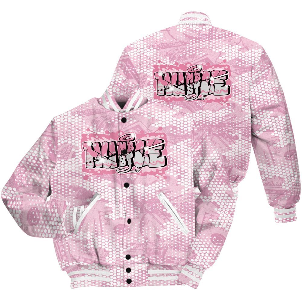 Varsity Jacket To Match Orchid 4s Shirt - Humbled Hustles Graphic Banknotes All Over Print