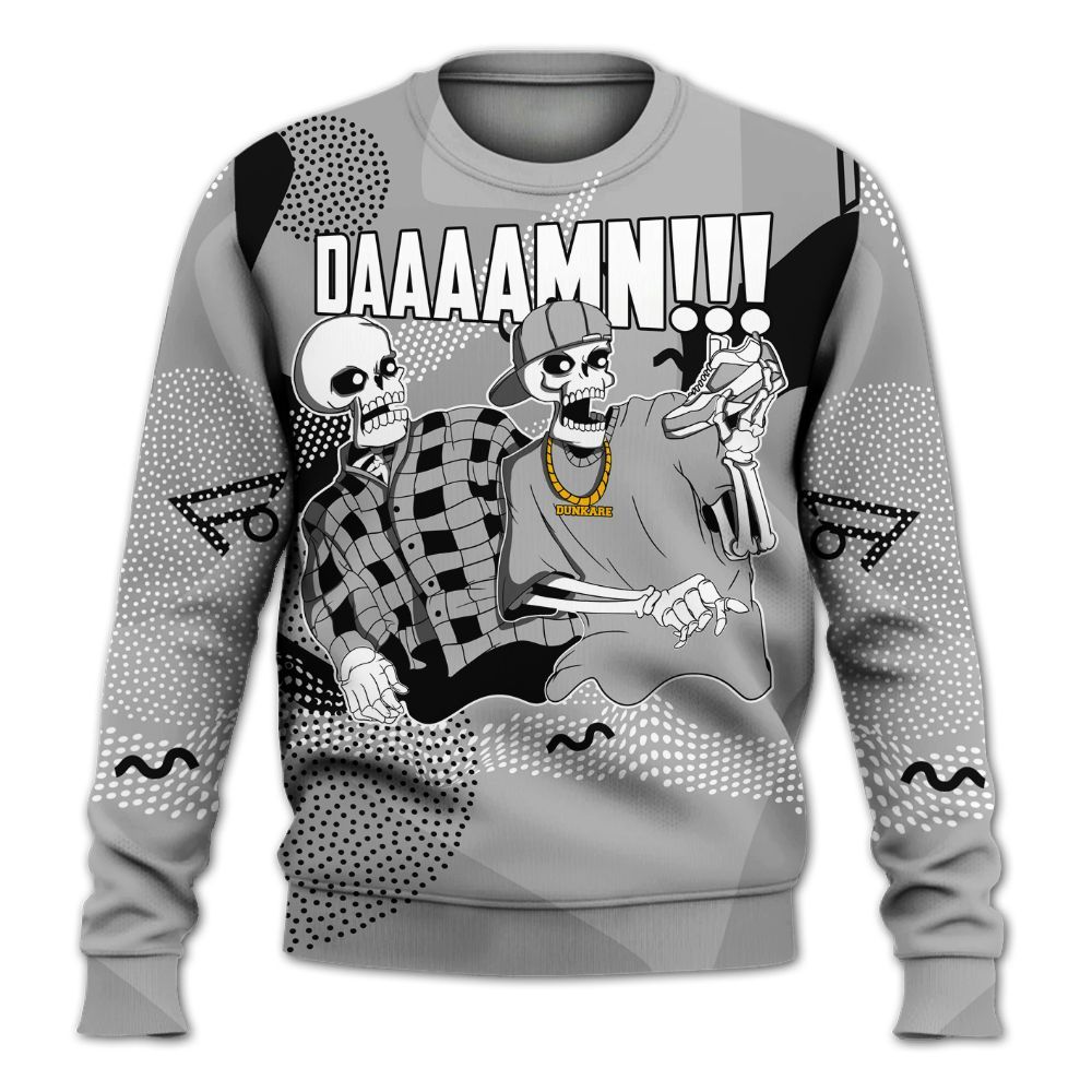 Sweatshirt To Match Black Wolf Grey 12s - Graphic Meme Damnn All Over Print