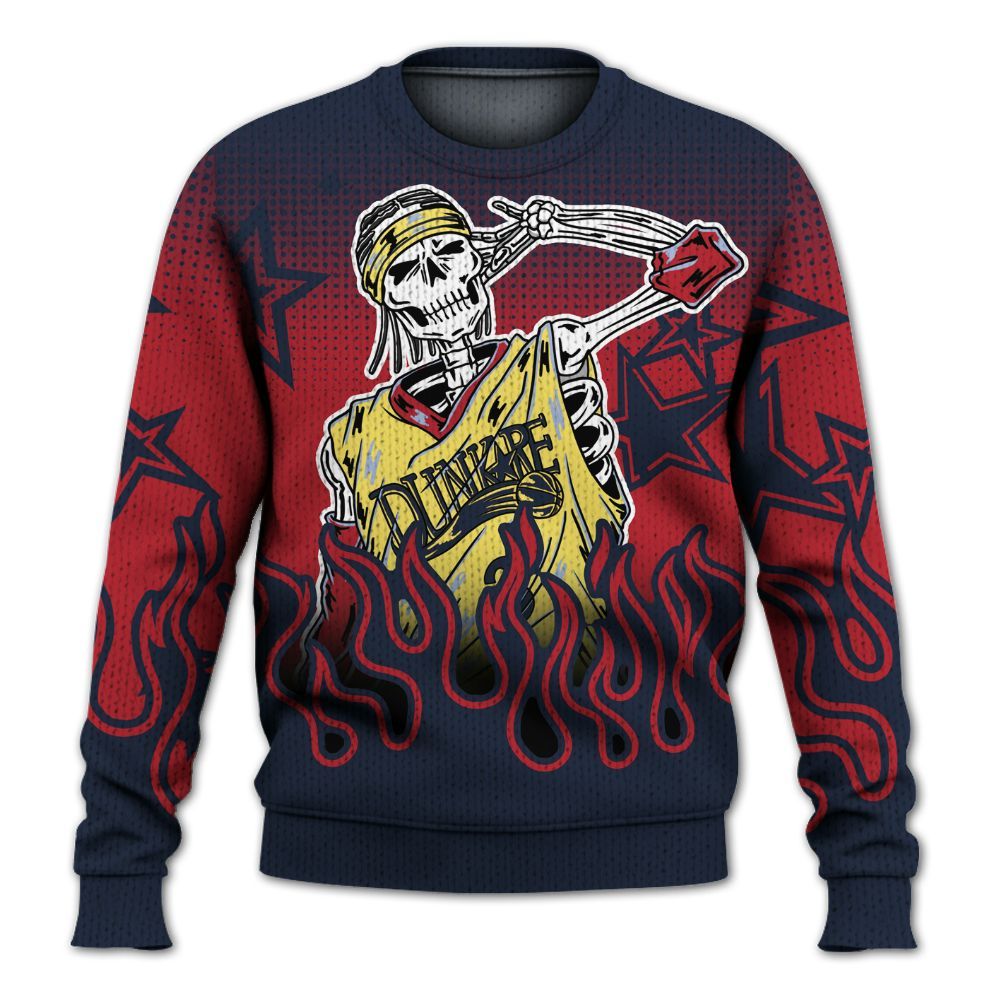 Knitted Sweater To Match Dunk Low COJP What The 2024 - Allen Answer Unique Fire Custom Name