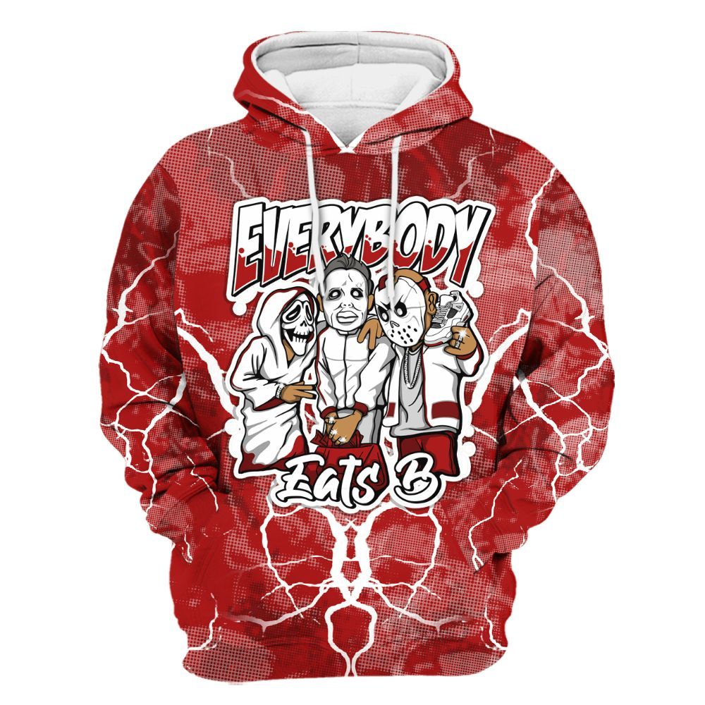 Hoodie To Match Red Taxi 12s - Everybody Eatin B Graphic Halloween All Over Print