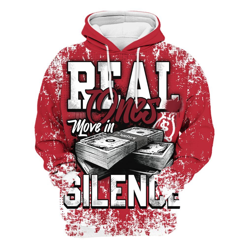 Hoodie To Match Red Flint 13s - Move In Silence Money Street Retro All Over Print