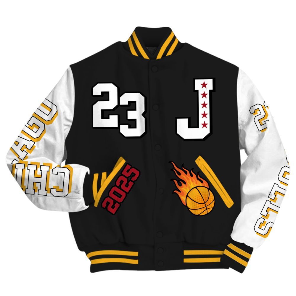 Varsity Jacket To Match White Taxi 12s - Chicago 23 Basketball All Over Print