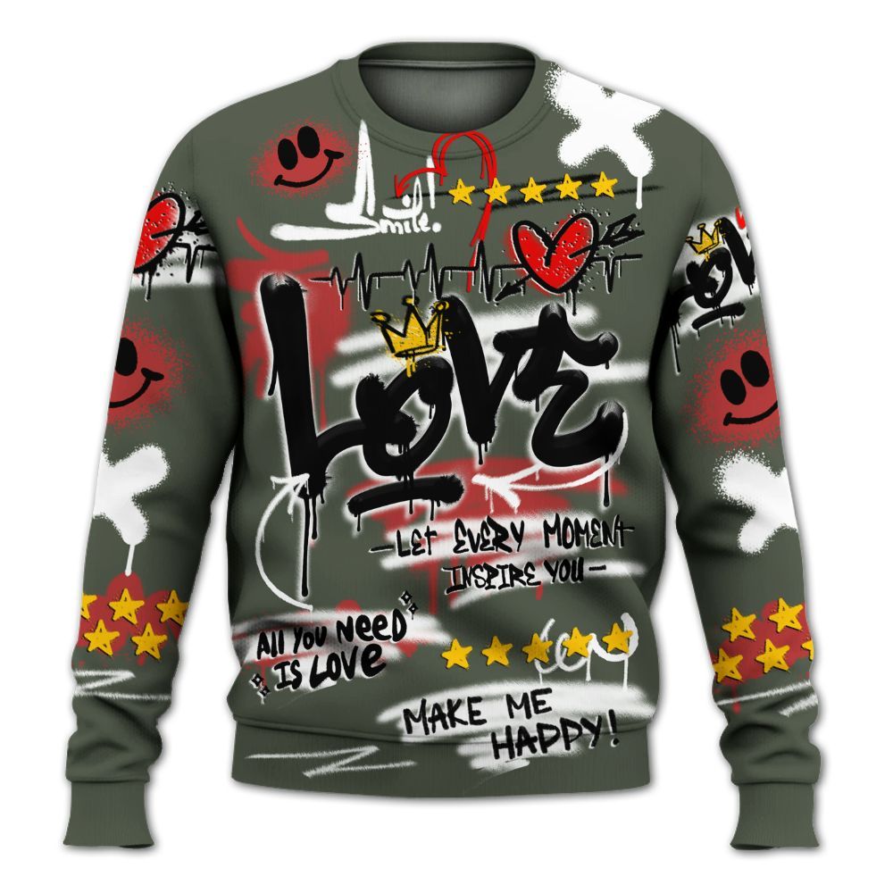 Sweatshirt To Match Air Force 1 Low Year Of The Snake Shirt, Happy Love Beats Graffiti Streetwear All Over Print