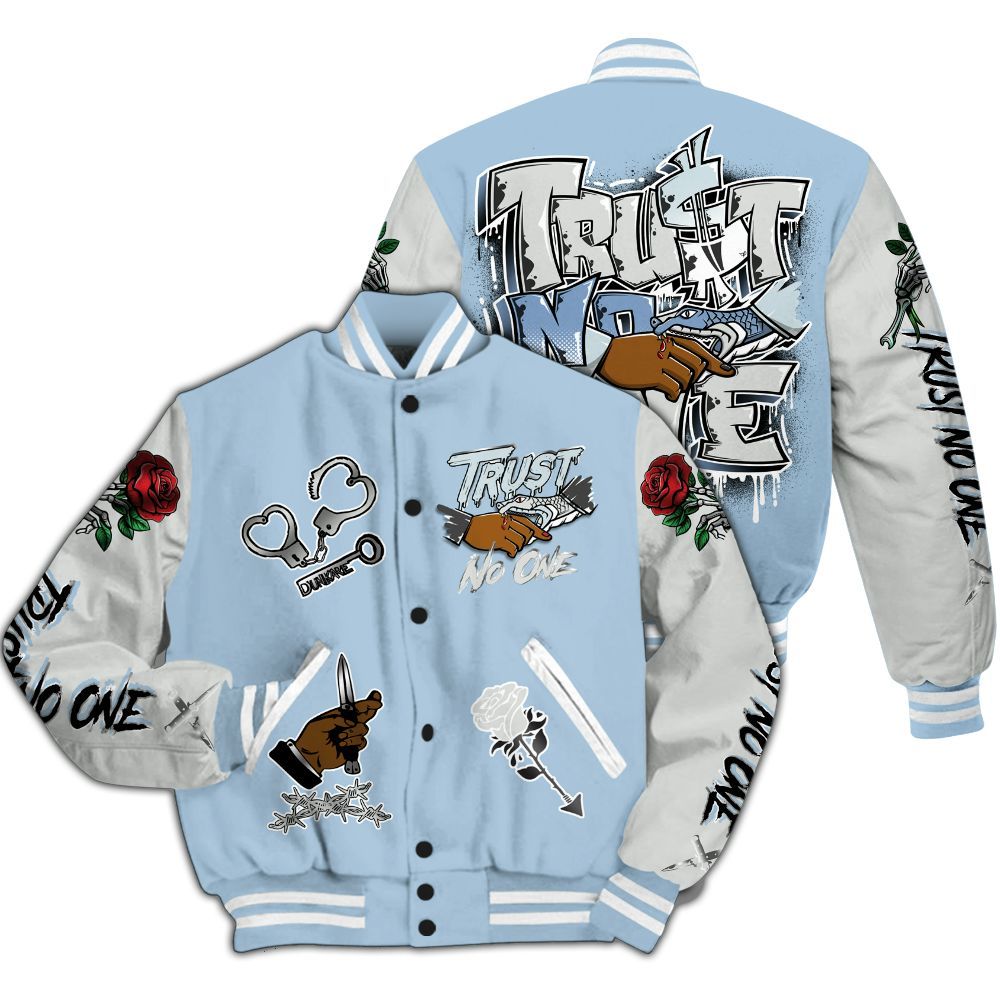 Varsity Jacket To Match Forget Me Not 4s - Trust No One Dripping All Over Print