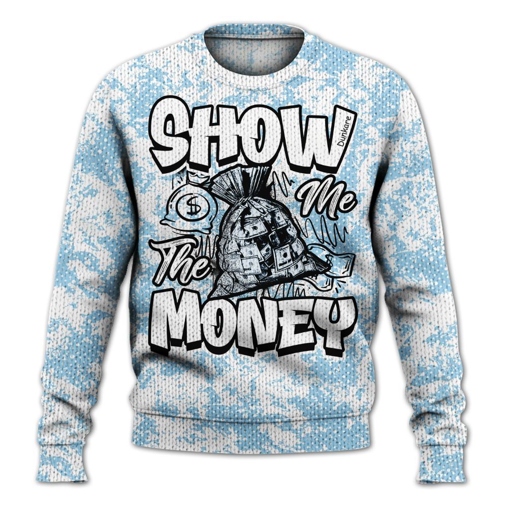 Knitted Sweater To Match Legend Blue 11s - Show Me The Money Retro