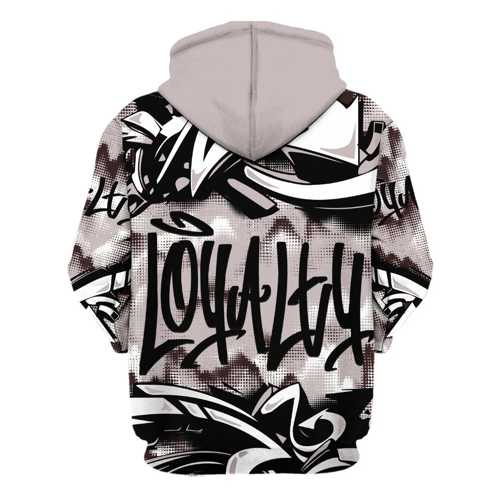 Hoodie To Match AMM Air Smokey Mauve 6s - Loyalty Out Value Graffiti All Over Print