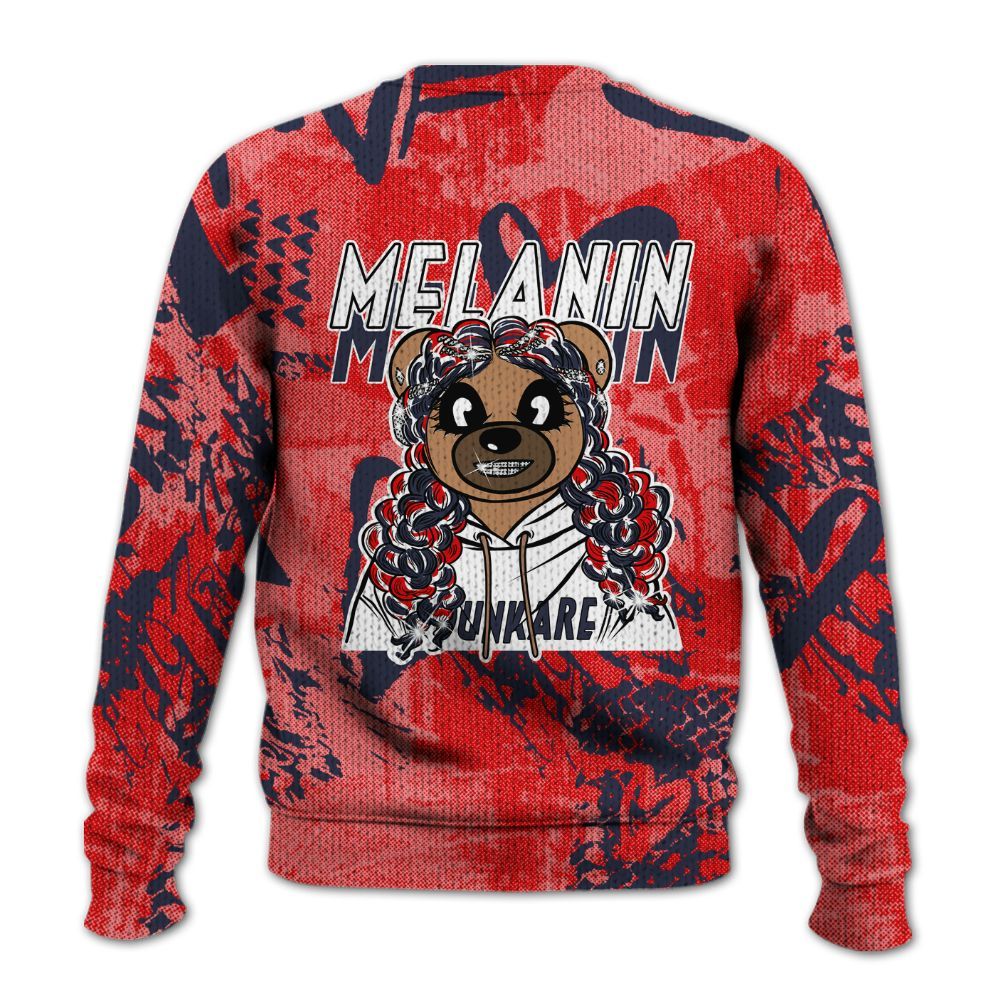 Knitted Sweater To Match Low OG Howard Bison 1s - Pigments Bear Heart Grunge