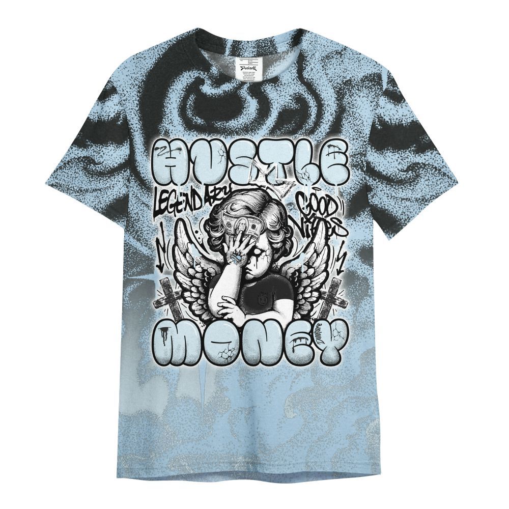 Shirt To Match Foamposite One Psychic Blue - Angel Hustle Money All Over Print