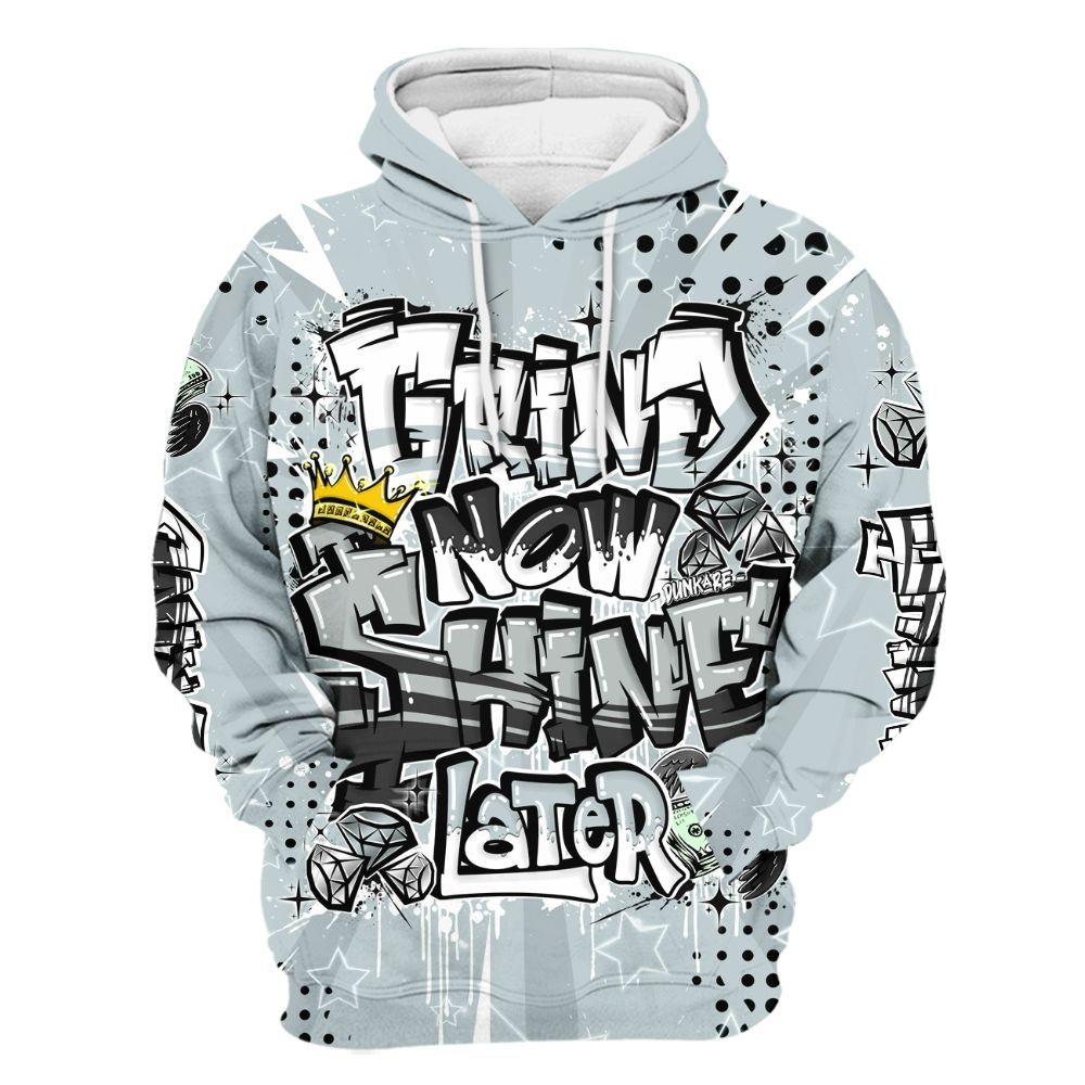 Hoodie To Match Black Wolf Grey 12s - Grind2 Shine Later All Over Print