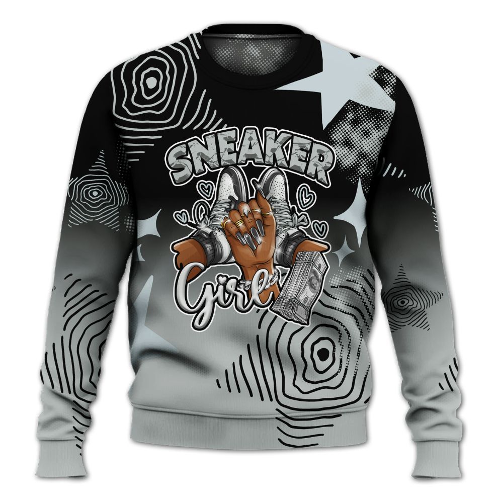 Sweatshirt To Match Black Wolf Grey 12s - Sneakerz Girlz Unique Starz All Over Print