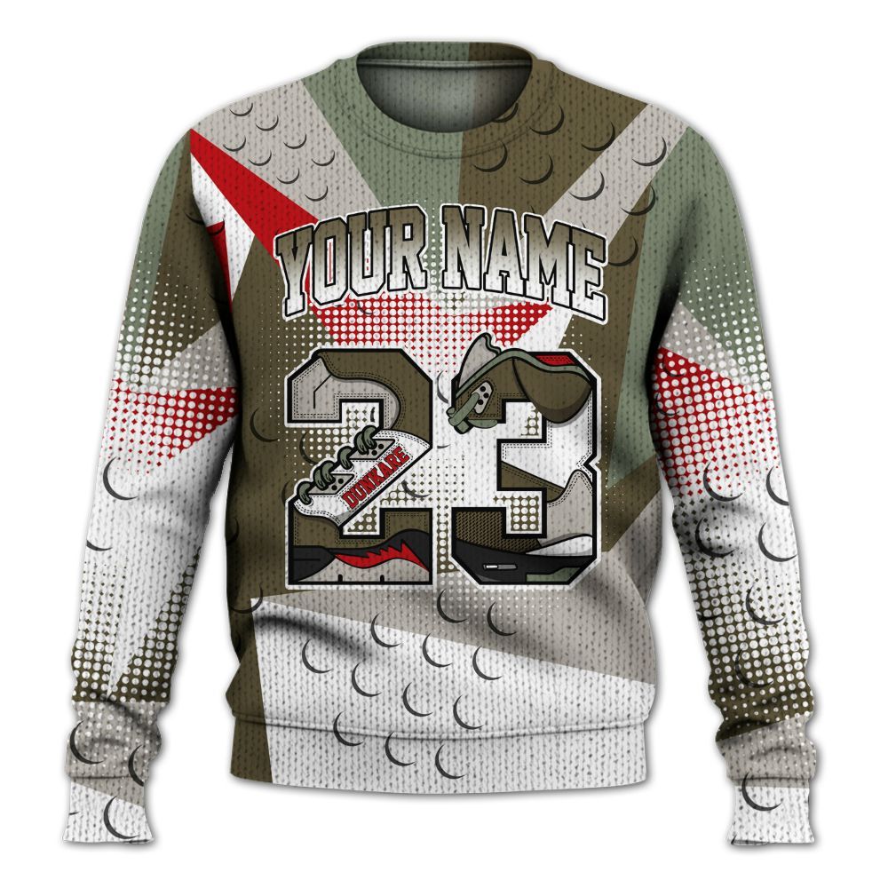 Knitted Sweater To Match Dunk Low Year Of The Snake - Poly Custom Name Number 23 5s