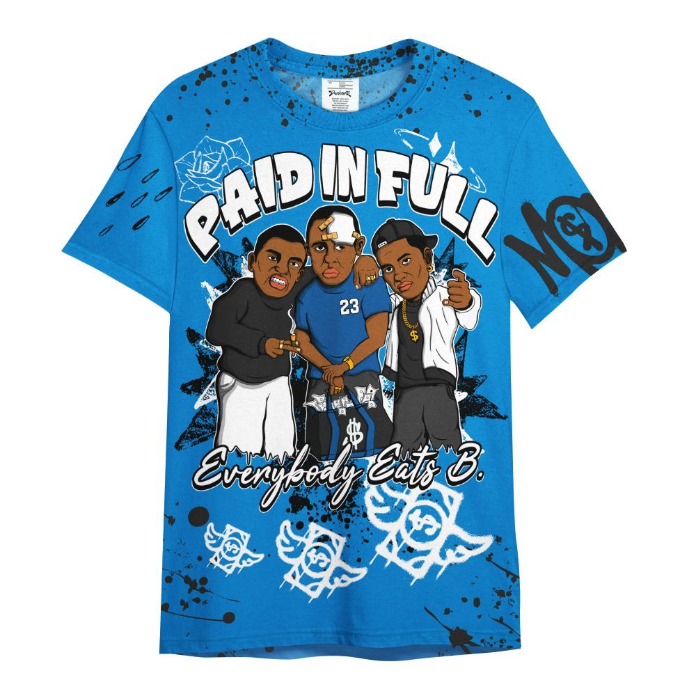 Shirt To Match High OG FragmentxULA White Black 1s - Everybody Paid In Full Crayon All Over Print