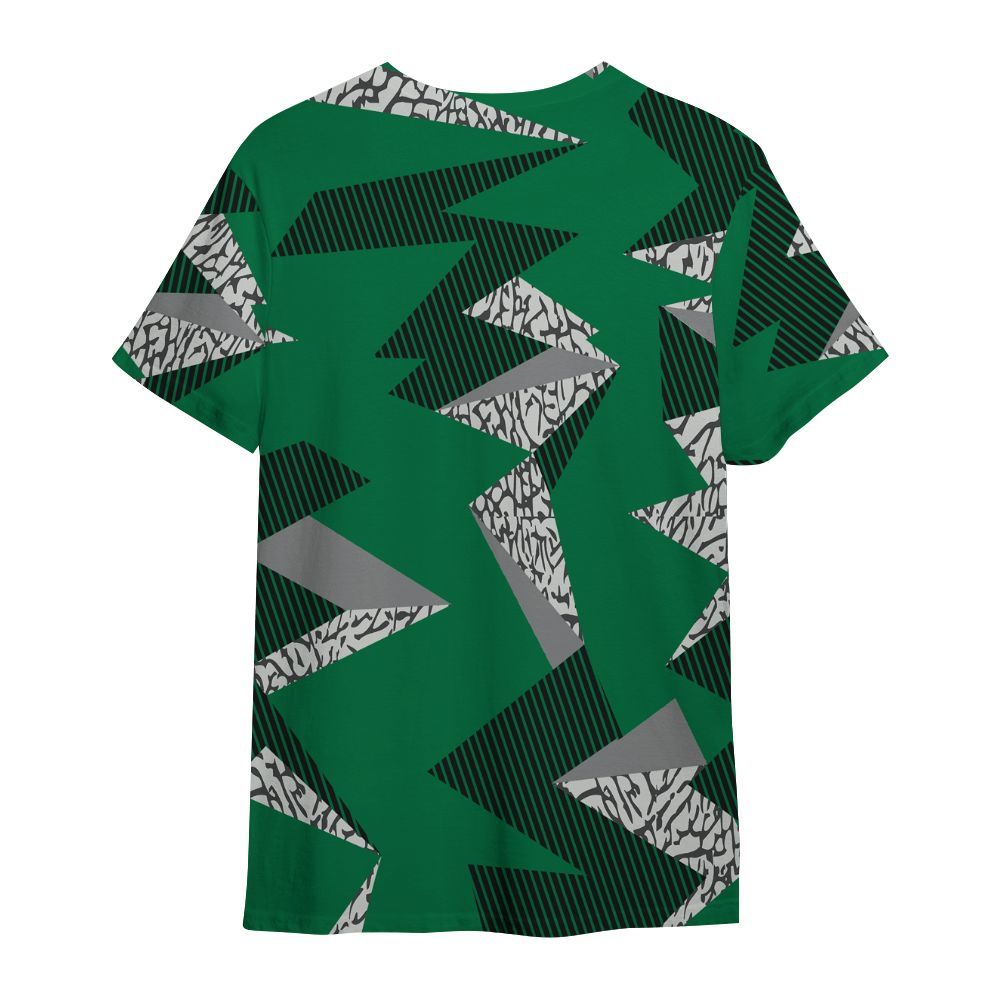 Shirt To Match Pine Green 3s - Geometric Camouflage Pattern All Over Print