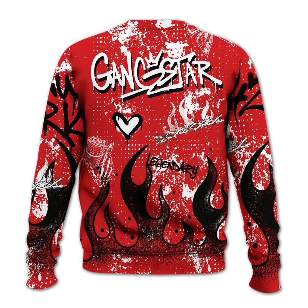 Sweatshirt To Match Low Bred 11s - Lucky Money Paid In Full Graffiti All Over Print