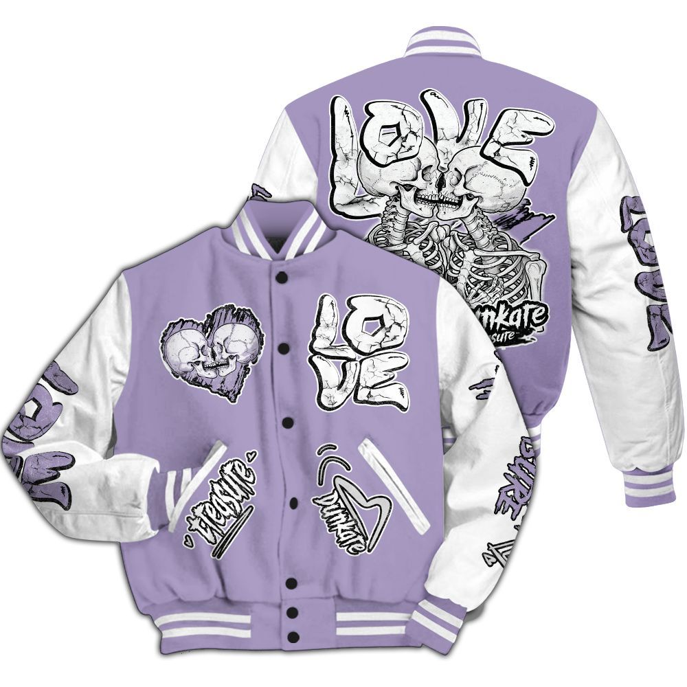 Varsity Jacket To Match Low Pure Violet 11s - Skull Bear All Over Print